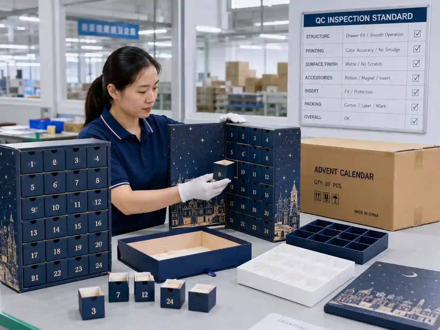 custom advent calendar boxes quality control