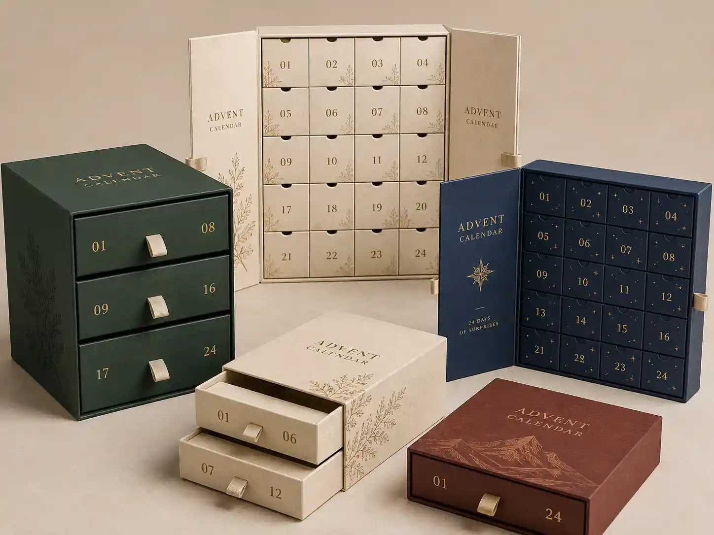 Custom advent calendar box structures for wholesale packaging review