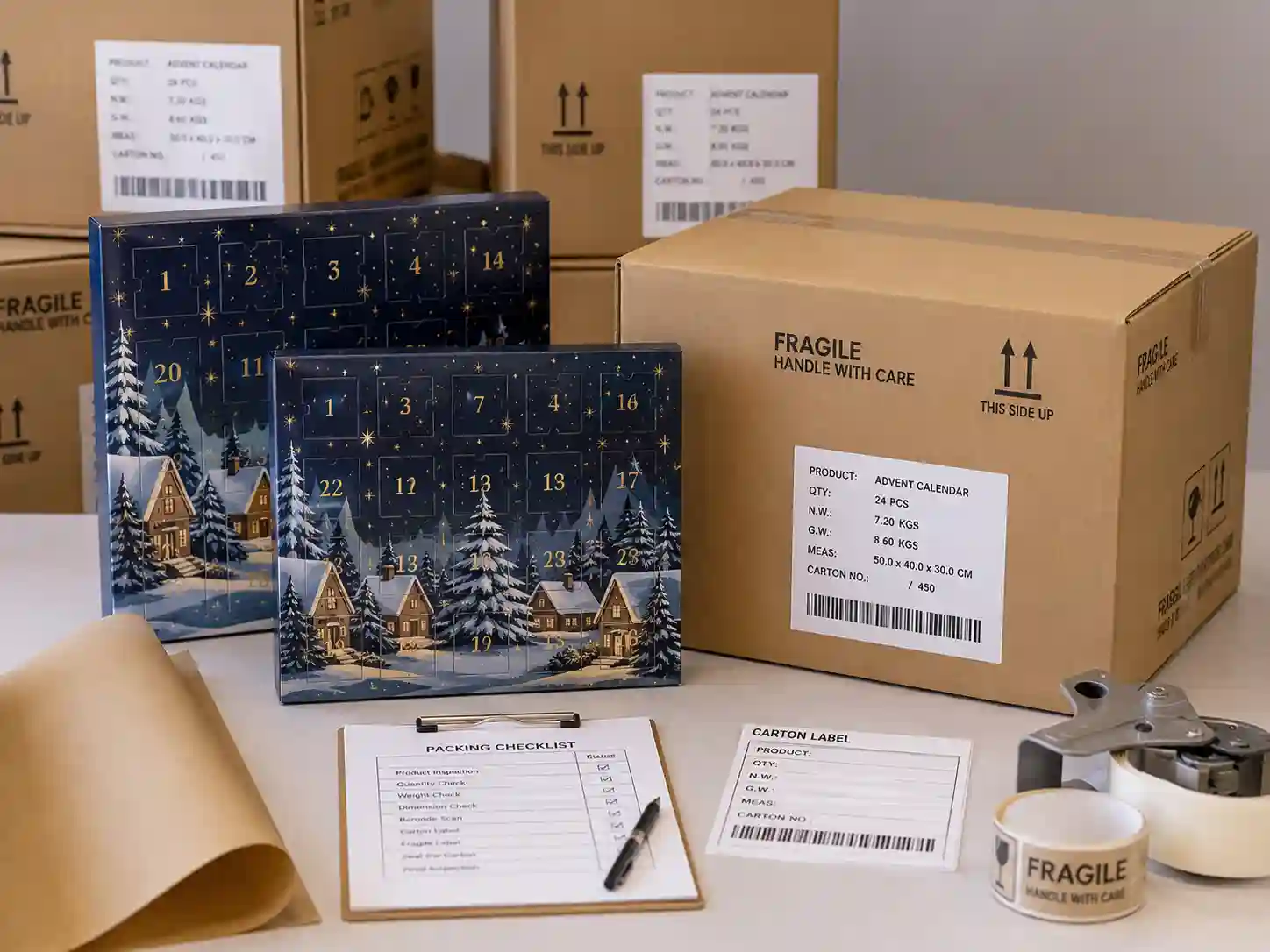 Wholesale advent calendar box export packing and quality checklist