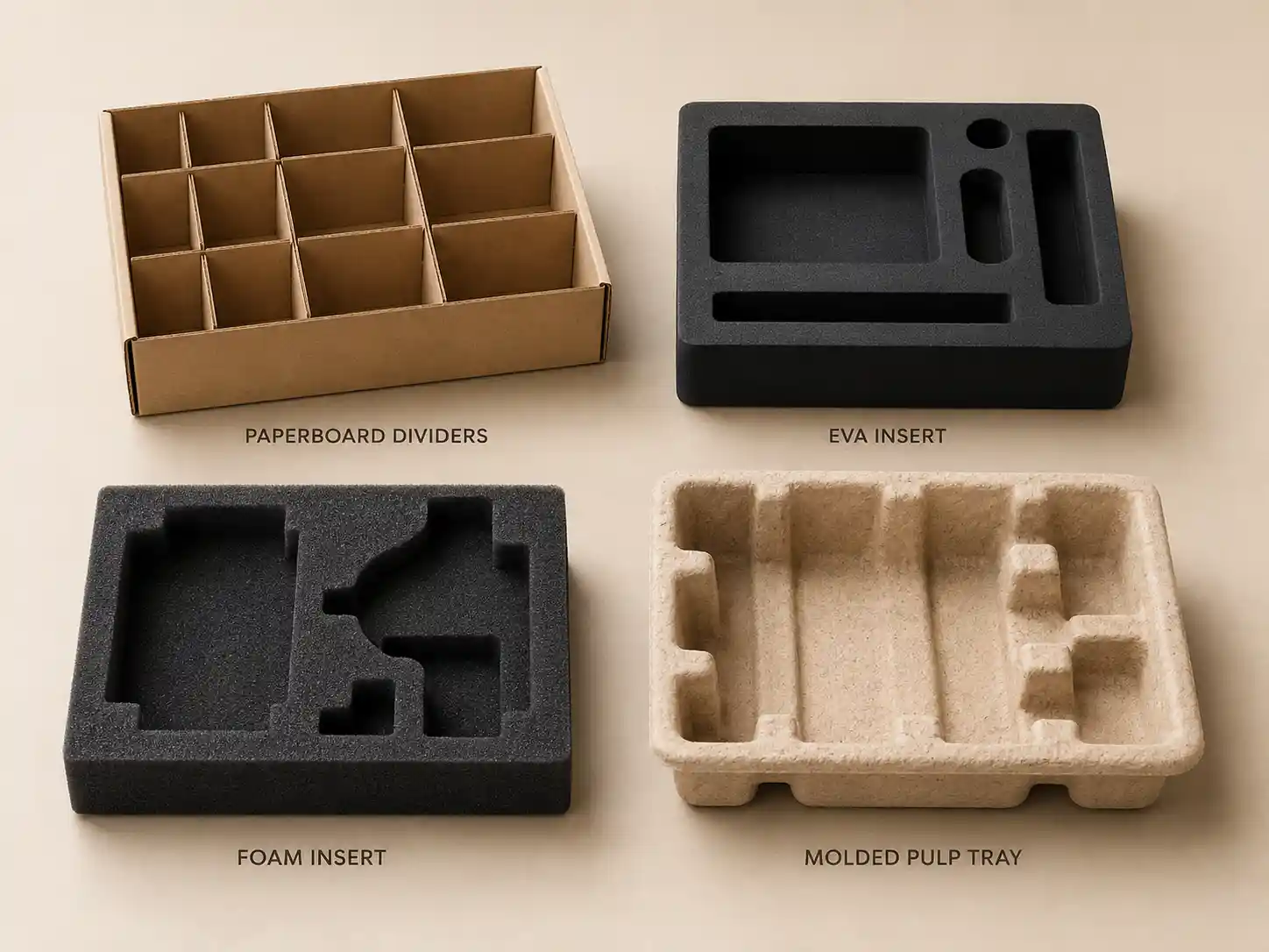 Insert material comparison for custom advent calendar box compartments