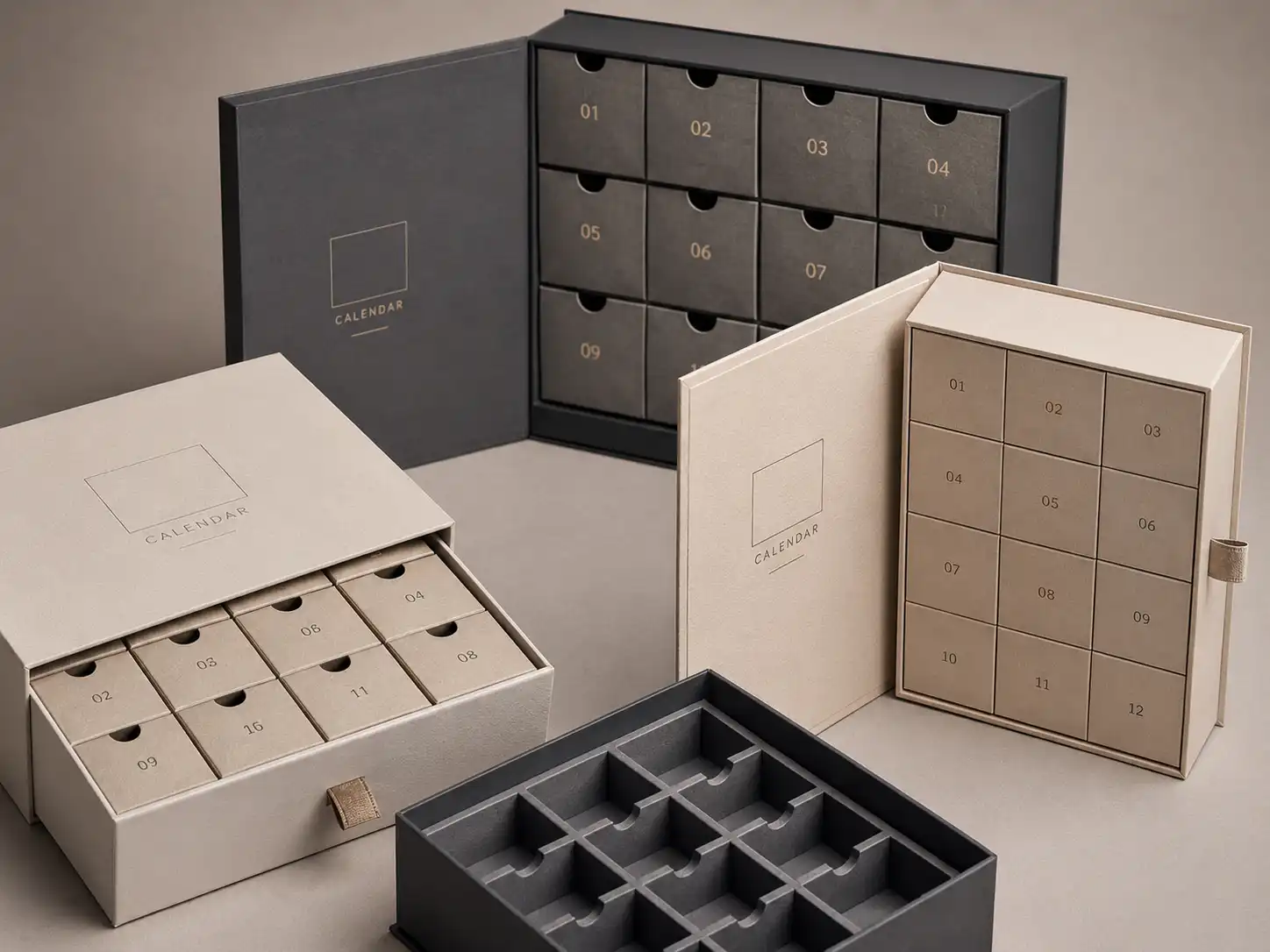 Premium magnetic closure advent calendar box structure details for B2B packaging review