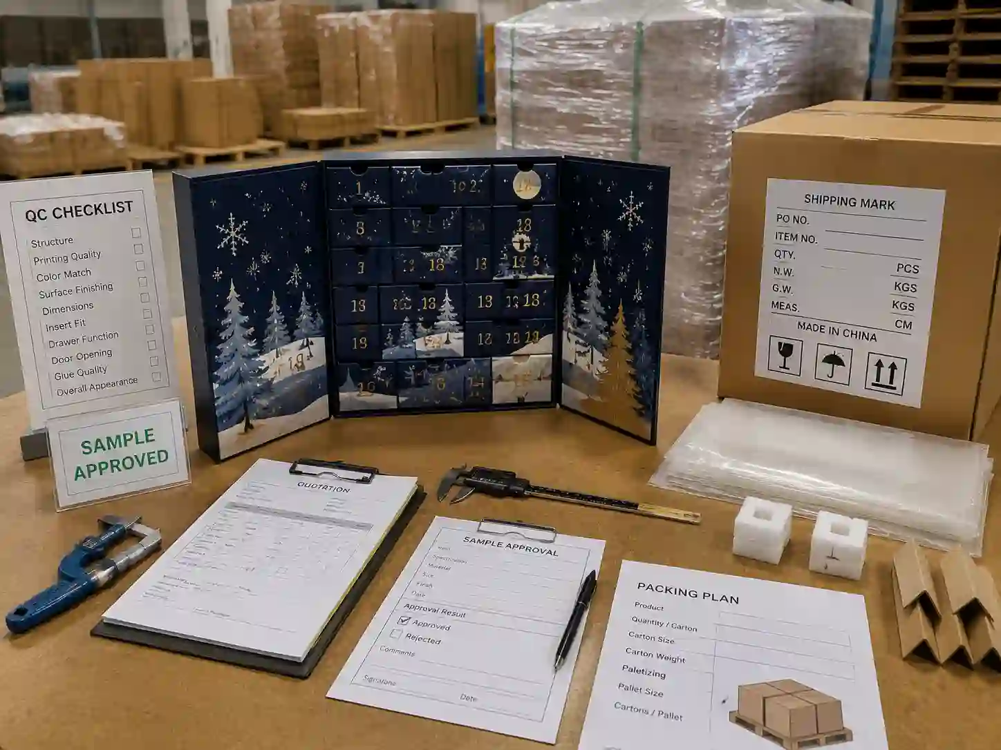 QC inspection and export packing preparation for China packaging factory quotation