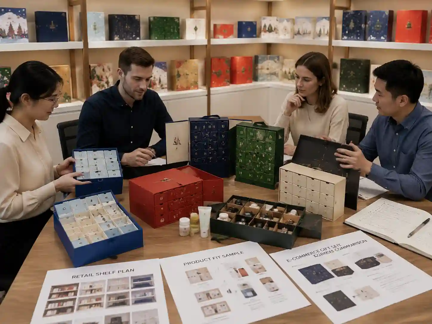 B2B buyers comparing custom advent calendar box structures for Australian retail and e-commerce applications