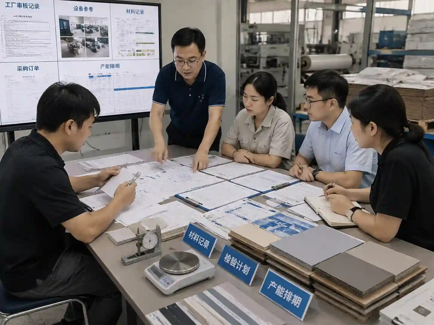 Supplier review meeting checking whether a low packaging quote uses thinner board or simpler packing methods