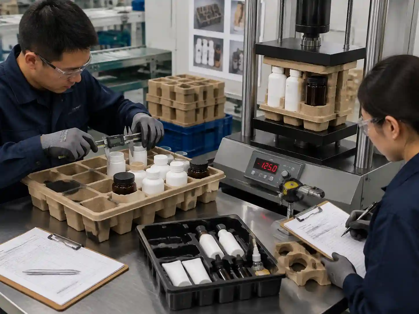 Insert prototype testing for heavy products with cavity support and load checks