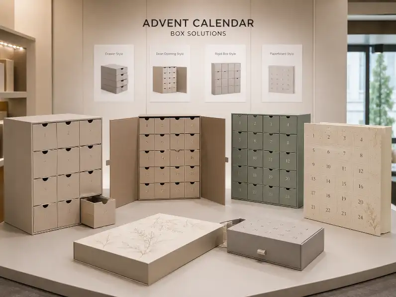 custom advent calendar box structures for brand packaging projects