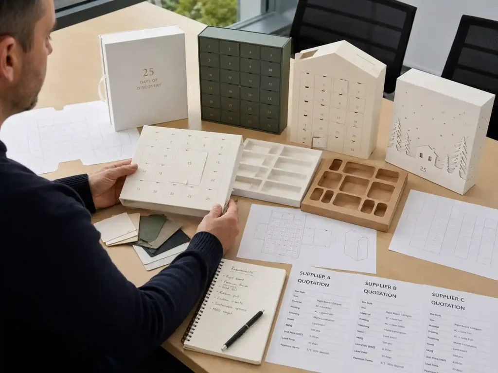 Comparing advent calendar box suppliers