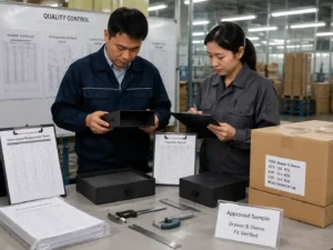 QC inspection records verifying humidity-related drawer and sleeve packaging performance